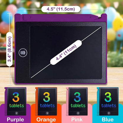 Mini LCD Writing Tablet for Kids, 12 Pack – 4.5 Inch Mini Drawing Board. Fun and Educational for Kids That Sketch and Doodle. Perfect Party Favor, Goodie Bag and Gift Bag Filler, School Prize Or Gift - PuriLite