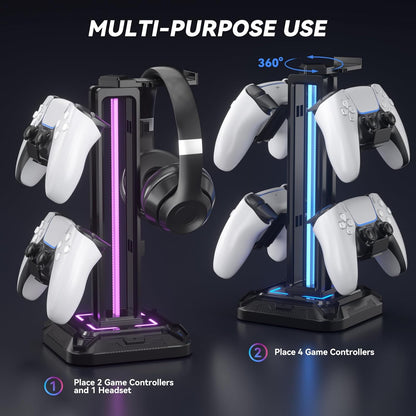 Purilite Select RGB Headphone &amp; Controller Stand - PuriLite