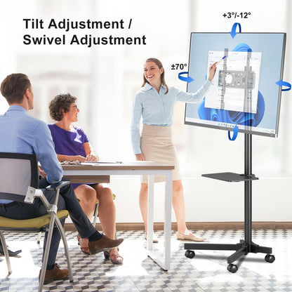 Suptek Universal TV Stands, Table Top TV Stand, Pedestal TV Stand for Most 17"-55" Screens, Height Adjustable TV Base Stand with Tempered Glass Base and Wire Management, Hold up to 40kg, VESA 75/400mm - PuriLite