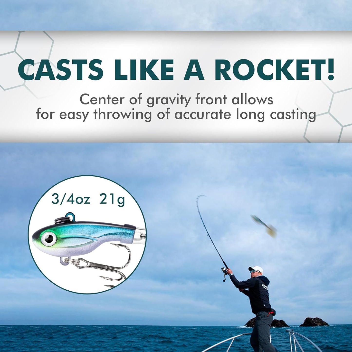 TRUSCEND Fishing Spinners with Unique Double Spoons, Nano-Plated Rooster Tail Fishing Lures with Copper Body & Blade, Great Action Blade Bait for Bass Trout Walleye, Freshwater Ice Fishing Jigs - PuriLite