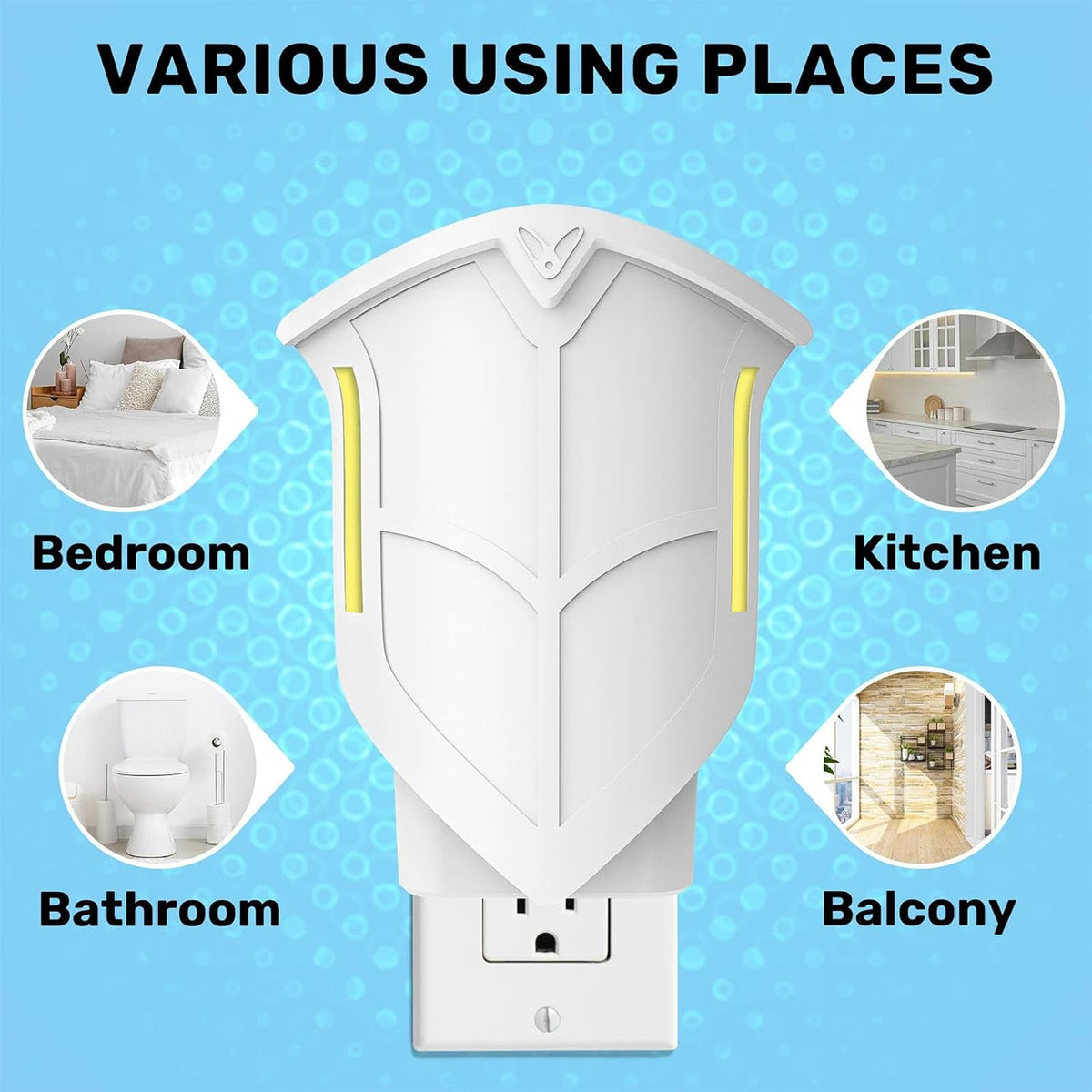 Flying Insect Trap, Fly Trap Captures Houseflies, Fruit Flies, and Gnats (White 2 Device + 8 Refills) - PuriLite