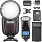 Godox V1S Professional Camera Flash Speedlite Speedlight Round Head Wireless 2.4G Fresnel Zoom Compatible with Sony Cameras for Wedding Portrait Studio Photography - PuriLite