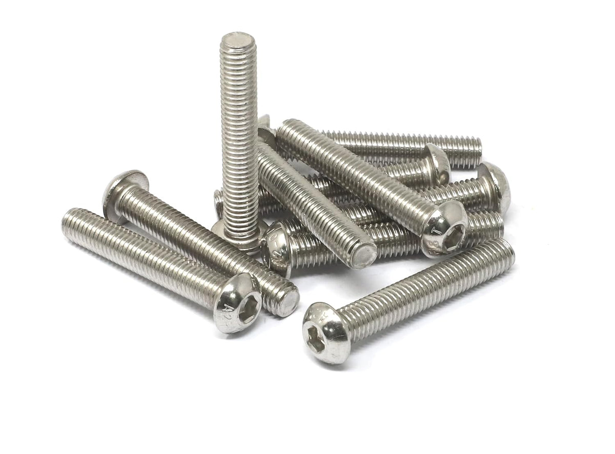 iexcell 50 Pcs M6 x 20mm Thread Pitch 1 mm Stainless Steel 304 Hex Socket Button Head Cap Screws Bolts Kit - PuriLite
