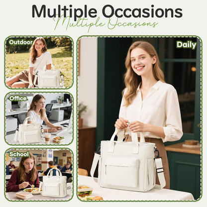 Lunch Bag Insulated Lunch Box Leakproof Lunch Tote Bags for Women Men,Portable Thermal Cooler Bag Lunch Containers with Shoulder Strap for Work, Family, Picnic, School, Outdoor,BBQ C2-Pinkpurple - PuriLite