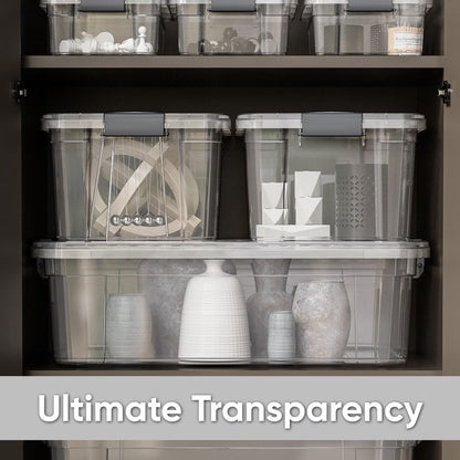 Superio Storage Bins with Lids- 3 Pack, 1.85 Qt Clear Boxes for Organizing, Stackable Plastic Containers- BPA Free, Non-Toxic, Odor Free, Organizer for Home, Office, Dorm - PuriLite