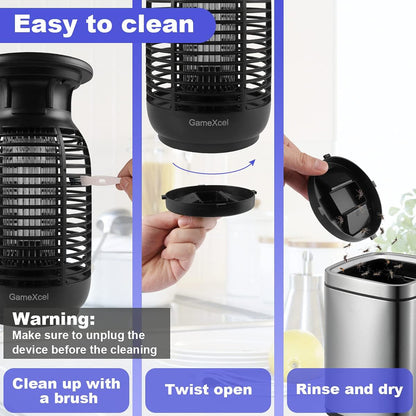 2 Pack Bug Zapper Electric Fly Swatter Zapper - Indoor Outdoor Zapping Racket for Pest Control - Safe to Touch with 3-Layer Safety Mesh - PuriLite