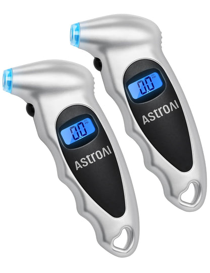 AstroAI Digital Tire Pressure Gauge with Replaceable AAA Batteries, 150 PSI 4 Settings Industrial Tire Gauge for Car Truck Bicycle Backlit LCD Non-Slip Grip Car Accessories(Black) - PuriLite