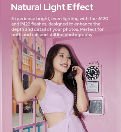 Godox IM20/IM22 Mini Camera Flash,3s Recycle Time,440 Full Power Flash Time Built in Lithium Battery for Fuji,for Canon,for Nikon,for Sony, for Olympus Camera (im22) - PuriLite