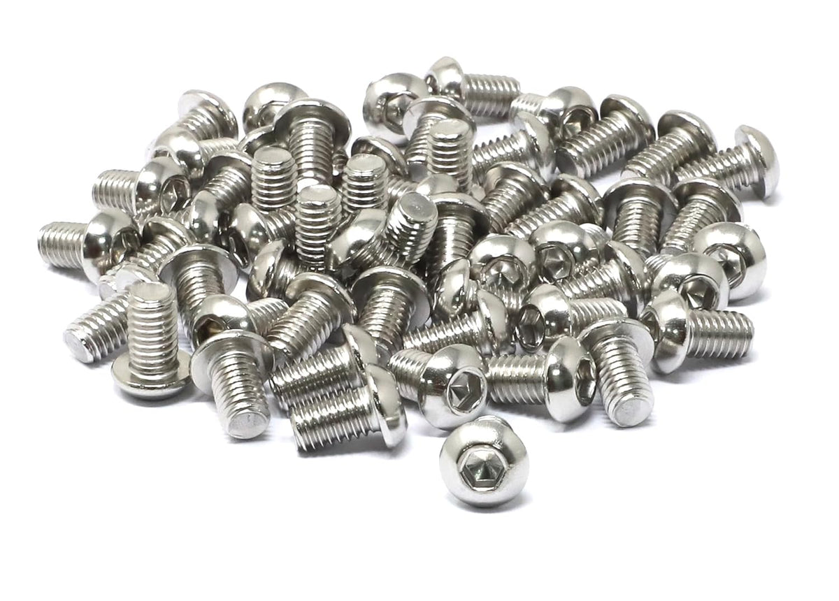 iexcell 50 Pcs M6 x 20mm Thread Pitch 1 mm Stainless Steel 304 Hex Socket Button Head Cap Screws Bolts Kit - PuriLite