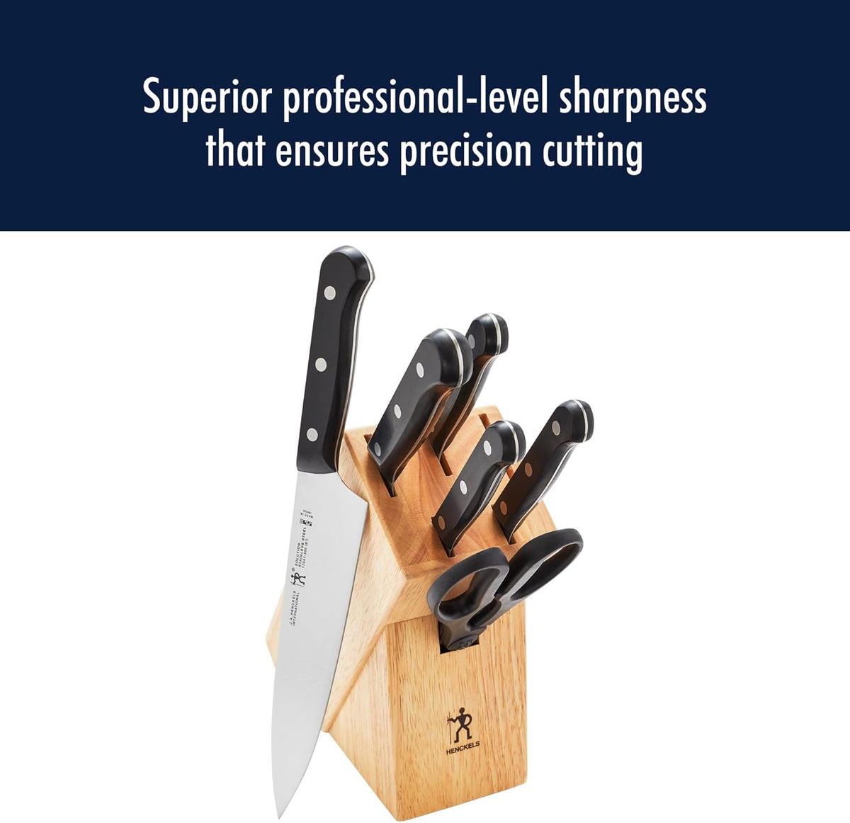 HENCKELS Solution Razor-Sharp 16-pc Self Sharpening Knife Block Set, Chef Knife, Bread Knife, Steak Knife, German Engineered Informed by 100+ Years of Mastery - PuriLite