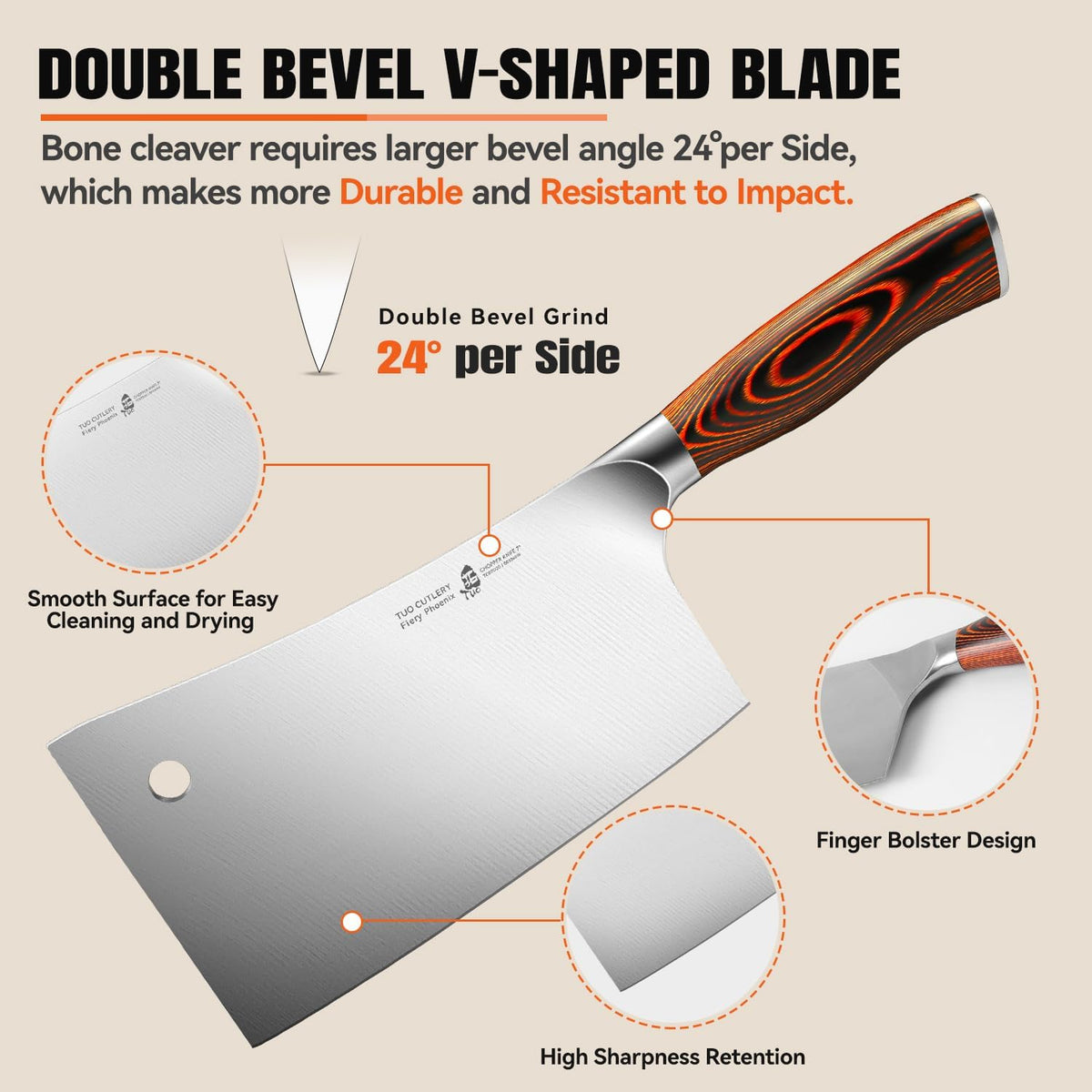 TUO Boning Knife - Razor Sharp Fillet Knife - High Carbon German Stainless Steel Kitchen Cutlery - Pakkawood Handle - Luxurious Gift Box Included - 7 inch - Fiery Phoenix Series - PuriLite