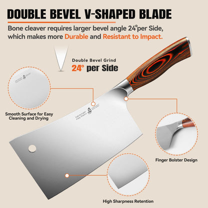TUO Boning Knife - Razor Sharp Fillet Knife - High Carbon German Stainless Steel Kitchen Cutlery - Pakkawood Handle - Luxurious Gift Box Included - 7 inch - Fiery Phoenix Series - PuriLite