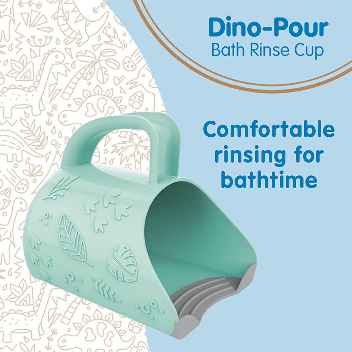Dr. Brown's CleanUp Dino-Pour Bath Rinse Cup, 0m+, BPA Free, Certified Plastic Neutral - PuriLite
