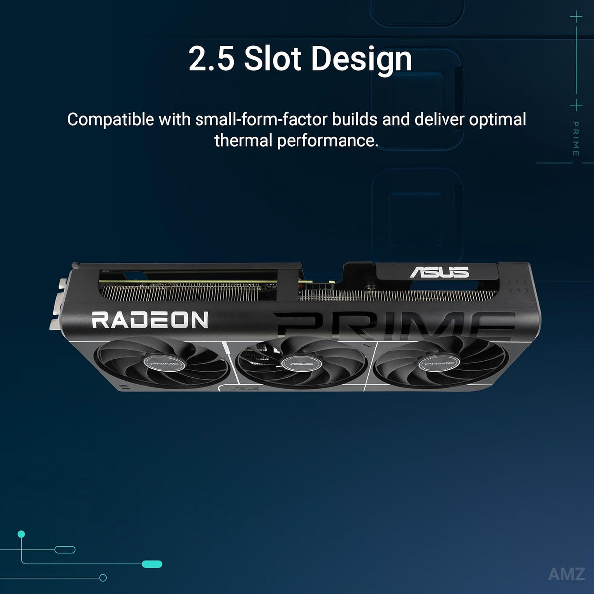 ASUS Prime Radeon™ RX 9060 XT 16GB GDDR6 OC Edition Graphics Card (PCIe 5.0, HDMI/DP 2.1, 2.5-Slot Design, axial-tech Fans, Dual Ball Fan Bearings, Dual BIOS, ASUS GPU Guard) - PuriLite