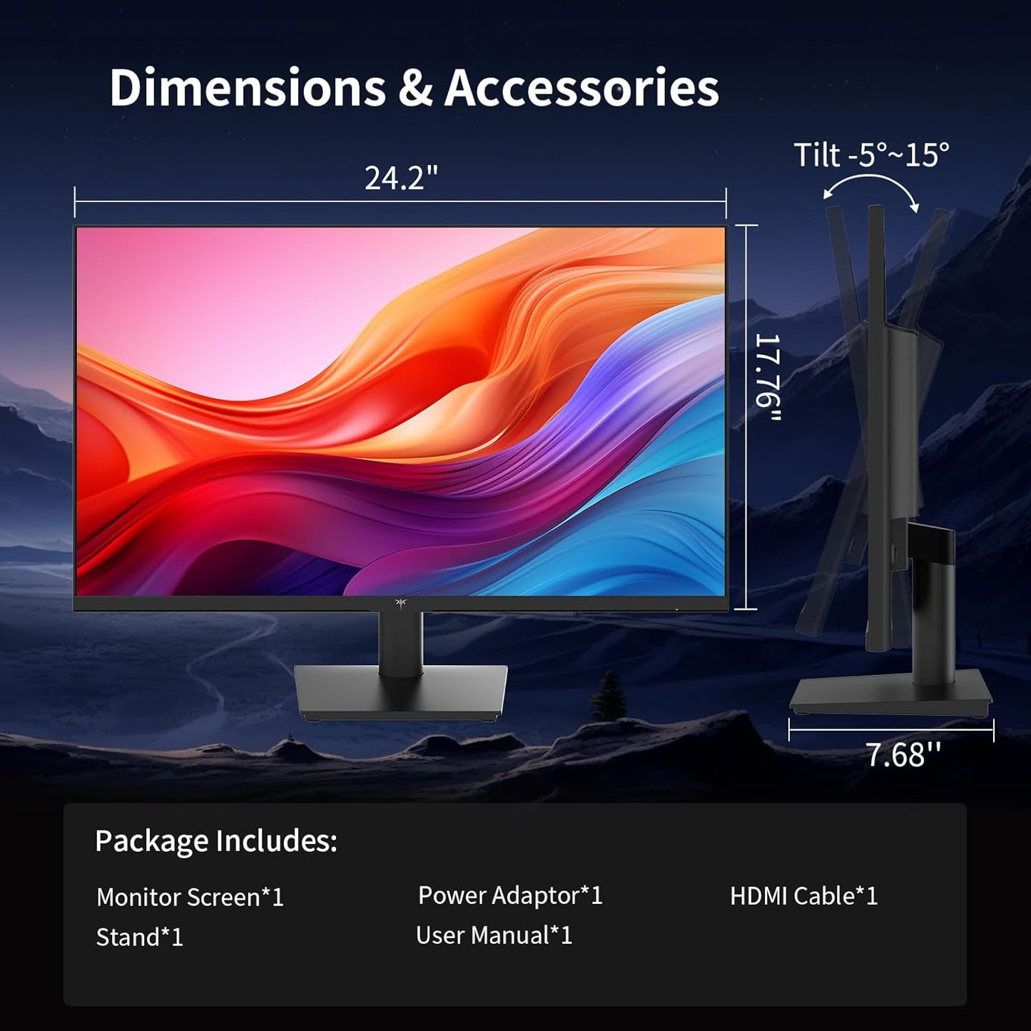 KTC 32 Inch 2K Computer Monitor, IPS 1440p Monitor with Ultra-Thin Bezels, HDR10, Freesync/G-sync, HDMI/DP Ports, Tilt Adjustable, Eyecare, Ideal for Business, Office, and Casual Gaming - PuriLite