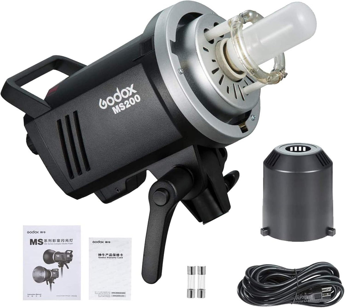 Godox MS200 200WS 2.4G Wireless X System Studio Flash,5600±200k Color Temperature,0.1-1.8S Recycle Time,Using Godox X1 Trigger & XT16 Transmitter or xpro and x2 Trigger to remotely Control - PuriLite