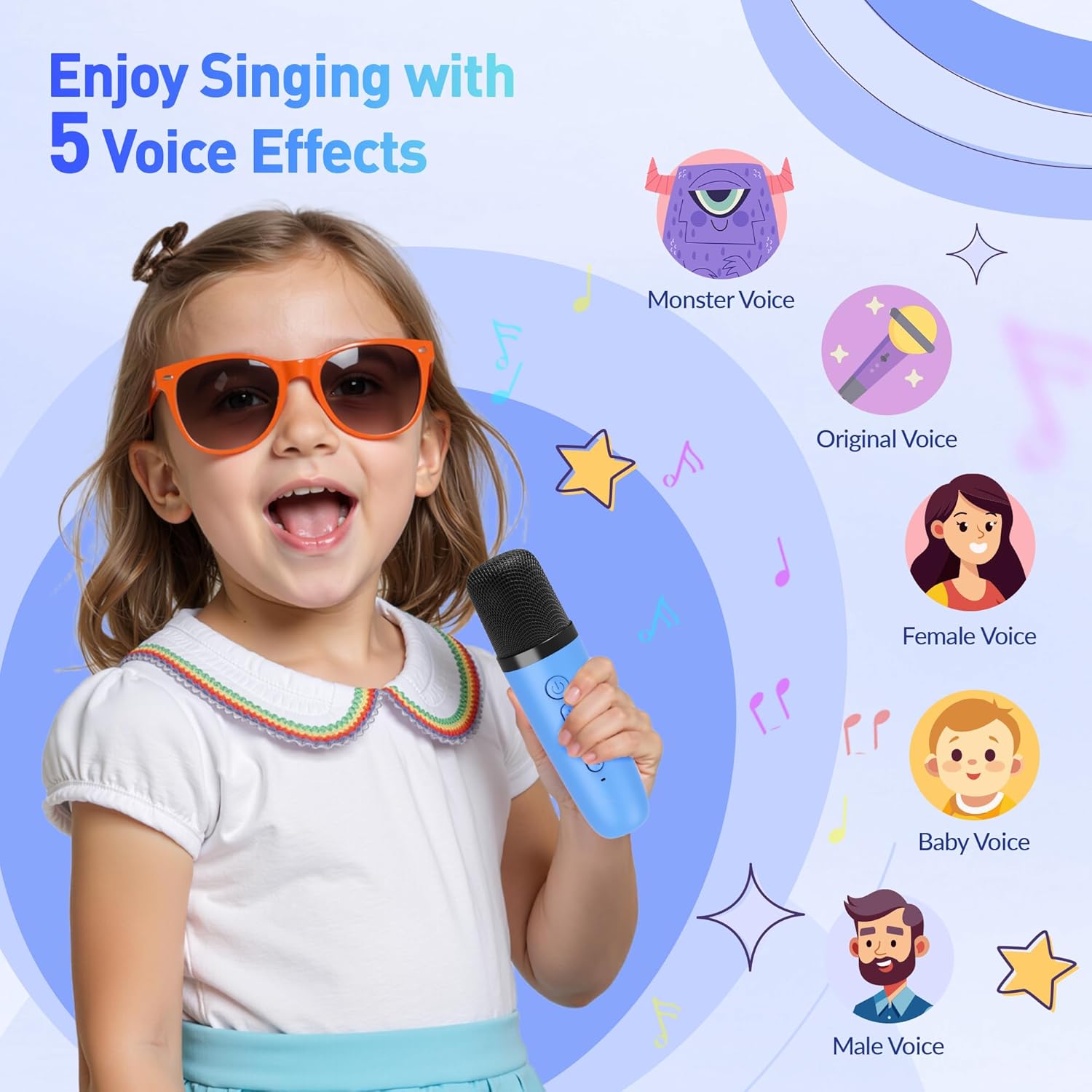 Karaoke Machine, Portable Bluetooth Karaoke Speaker with 2 Wireless Microphones and Party Lights for Kids and Adults, Birthday Gifts for Girls Boys Family Home Party (Beige2) - PuriLite
