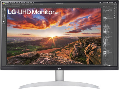 LG 27" 27BA45U-B 27" Ultrafine UHD (3840 x 2160) 4K IPS Monitor – 5ms 60Hz HDR10, DCI-P3 90%, Tilt/Height/Swivel/Pivot Adjustment, HDMI & DisplayPort, Eye Comfort, Black - PuriLite