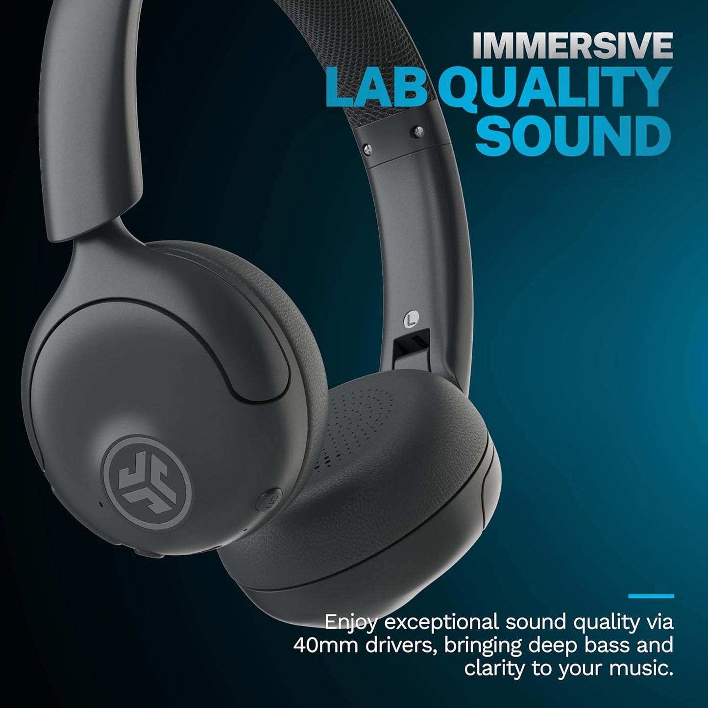 JLab Go Lux ANC Wireless Headphones, Cloud White, Hybrid Active Noise Cancelling, Premium On-Ear Bluetooth Headset, Customizable Sound, Be Aware Mode, Cloud Foam Comfort, Multipoint Connection - PuriLite