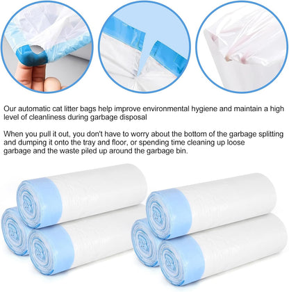 Cat Litter Box Liners, 120 Count Large Cat Litter Bags Thickened Cat Litter Waste Receptacles Bags Automatic Self Cleaning Cat Litter Box Liner, Universal Compatible for Most Litter Boxs - PuriLite