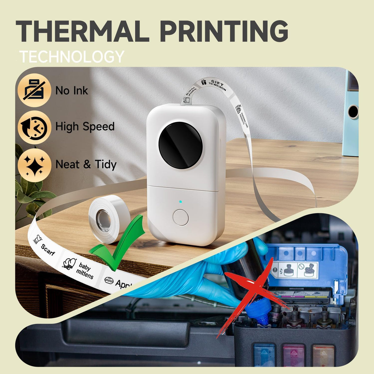 Phomemo Label Maker Machine, D30 2024 Upgrade Version Bluetooth Portable Label Markers,Sticker Printer,Labeler for School Office Home Organized,for Android iOS (USB Rechargeable) - PuriLite
