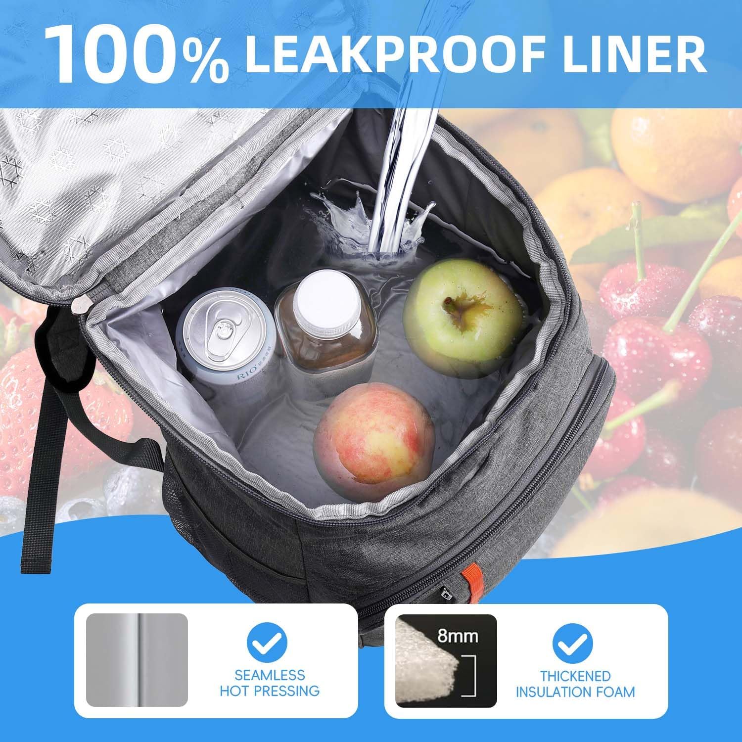 Bagtopia Camping Cooler Backpack 25 Cans, Leak Proof Insulated Thermal Bag, Beach Travel Picnic Lunch Backpack for Men Women - PuriLite
