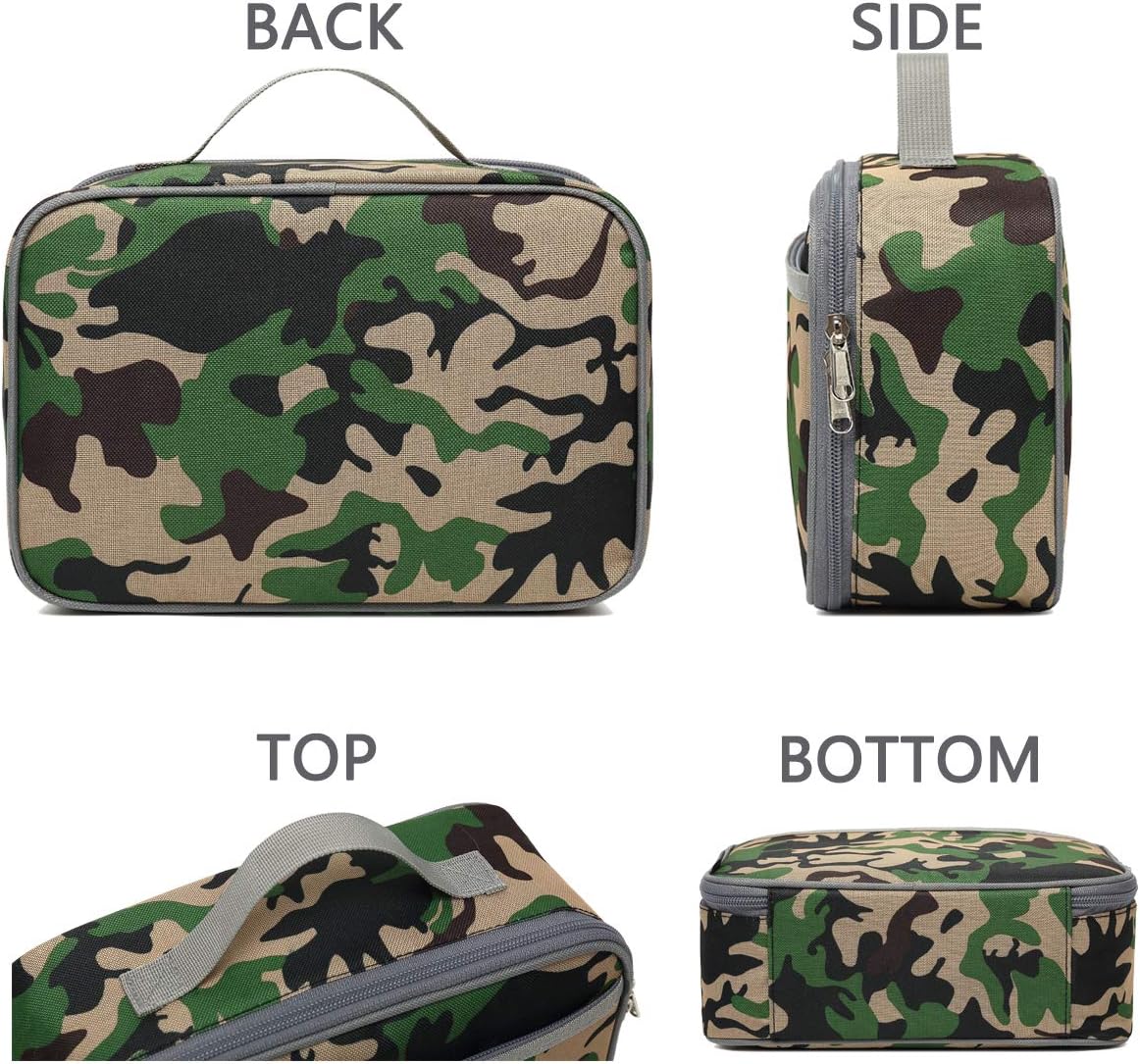 FlowFly Kids Lunch Box Insulated Soft Bag Mini Cooler Back to School Thermal Meal Tote Kit for Girls, Boys, Black - PuriLite