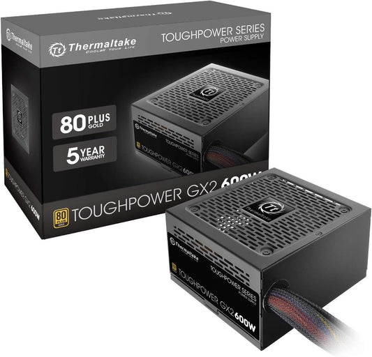 600W 80 Plus Gold ATX Power Supply Continuous Power Non-Modular Design Ultra Quiet 120mm Fan for Desktop PC - PuriLite