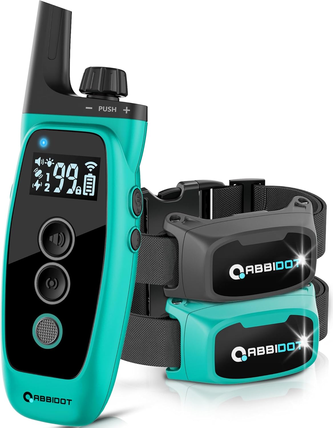 ABBIDOT Shock Collar 2 Dogs - 3300ft Dog Training Collar with Remote, 151 Levels Electric Collar, Safety Lock, Waterproof Rechargeable E Collar for Small Medium Large Dogs (Deep Black, 2 Collars) - PuriLite