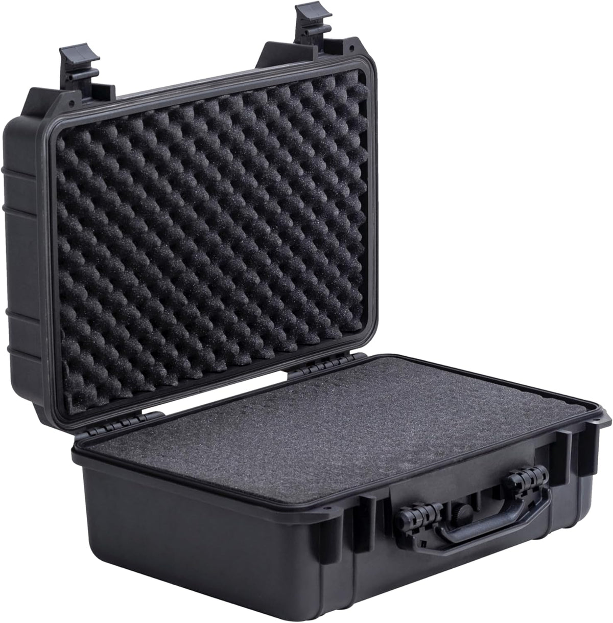 MEIJIA Portable Waterproof Protective Hard Case,Camera Case with Customizable Fit Foam Inserted, Elegant Black (9.17"x 7.56"x4.33") - PuriLite