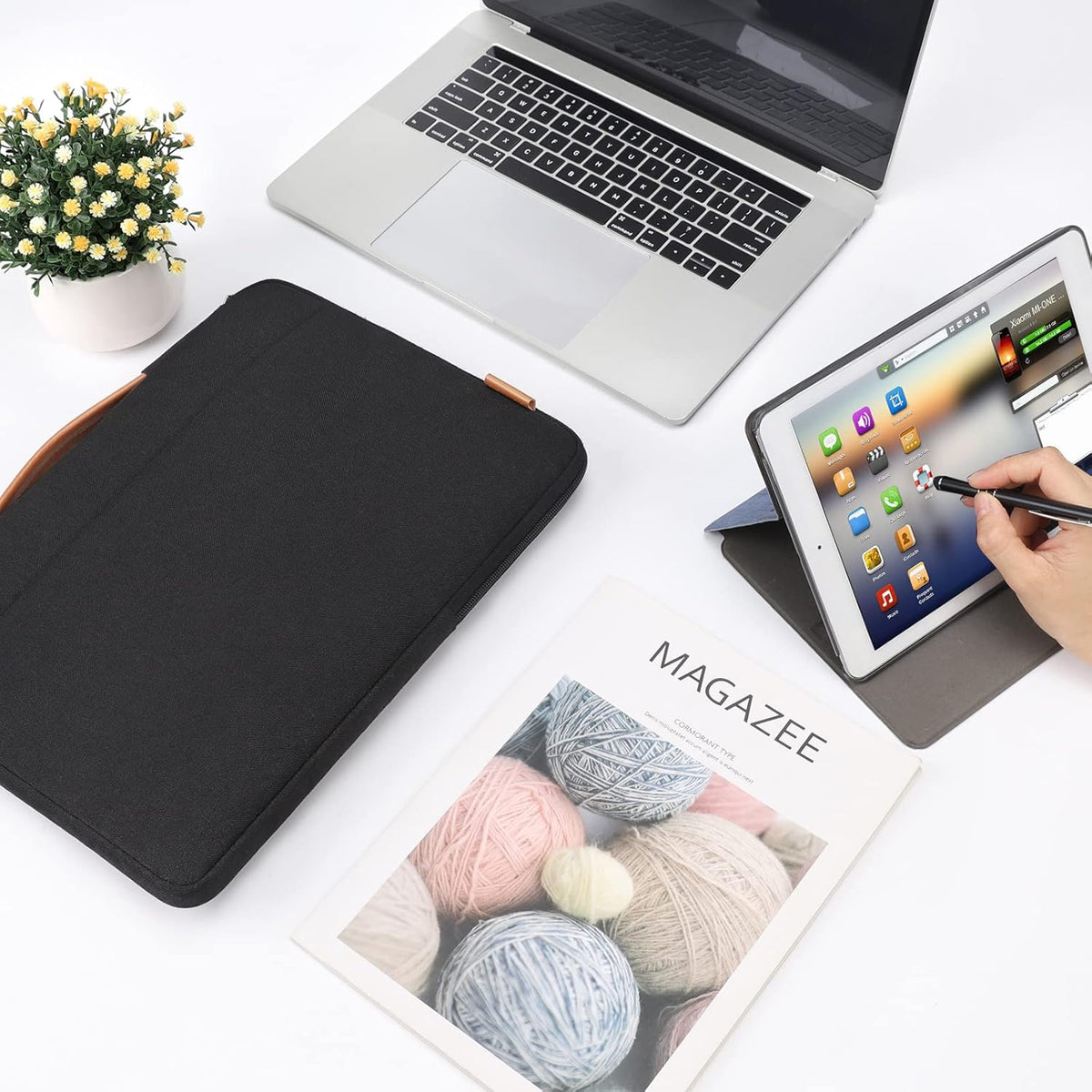 DOMISO 15.6 Inch Laptop Bag Cover Waterproof Shockproof Notebook Sleeve Case Shoulder Bag Protective Cover for 15.6" HP 15/ThinkPad E575/Lenovo IdeaPad S510,Black - PuriLite