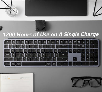 Keychron B6 Pro Quiet Key Full Size Ultra-Slim Wireless Keyboard, ZMK Programmable Bluetooth 5.1/2.4 GHz/Wired with Ultra-Long Battery Life Low Profile for Mac Win Linux System - Space Gray - PuriLite