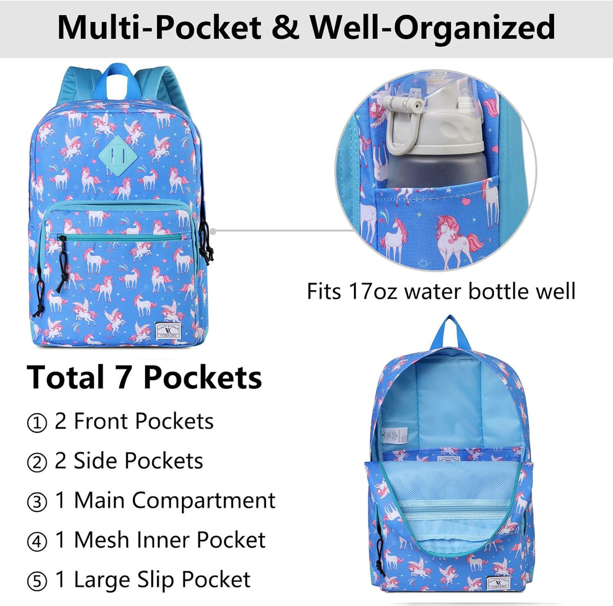 School Backpack for Kids,Lightweight Water Resistant Work Travel Backpack for Women Men Teens VONXURY - PuriLite