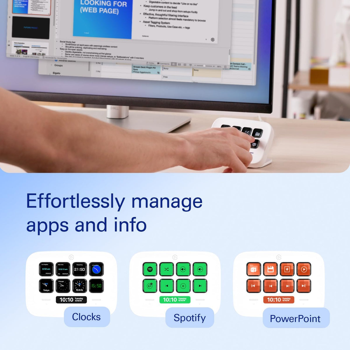 Elgato Stream Deck Neo – 8 Customizable Keys, 2 Touch Points, Speed Through Tasks & Workflows - Control Word, Excel, PowerPoint, Teams, Zoom, Spotify and more, Drag-’n-Drop Setup - Works with Mac & PC - PuriLite