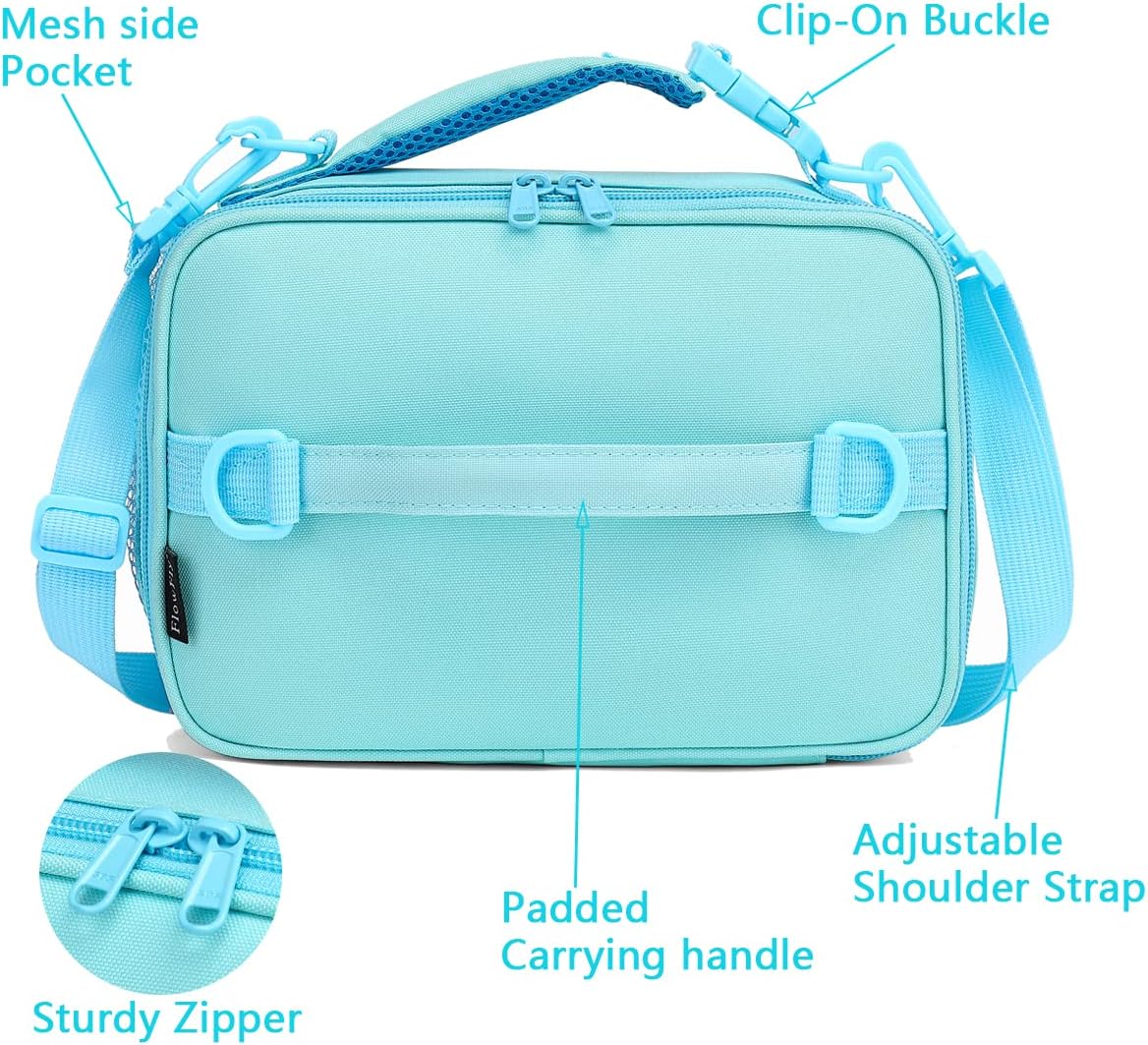 FlowFly Kids Lunch Box Insulated Soft Bag Mini Cooler Back to School Thermal Meal Tote Kit for Girls, Boys, Black - PuriLite