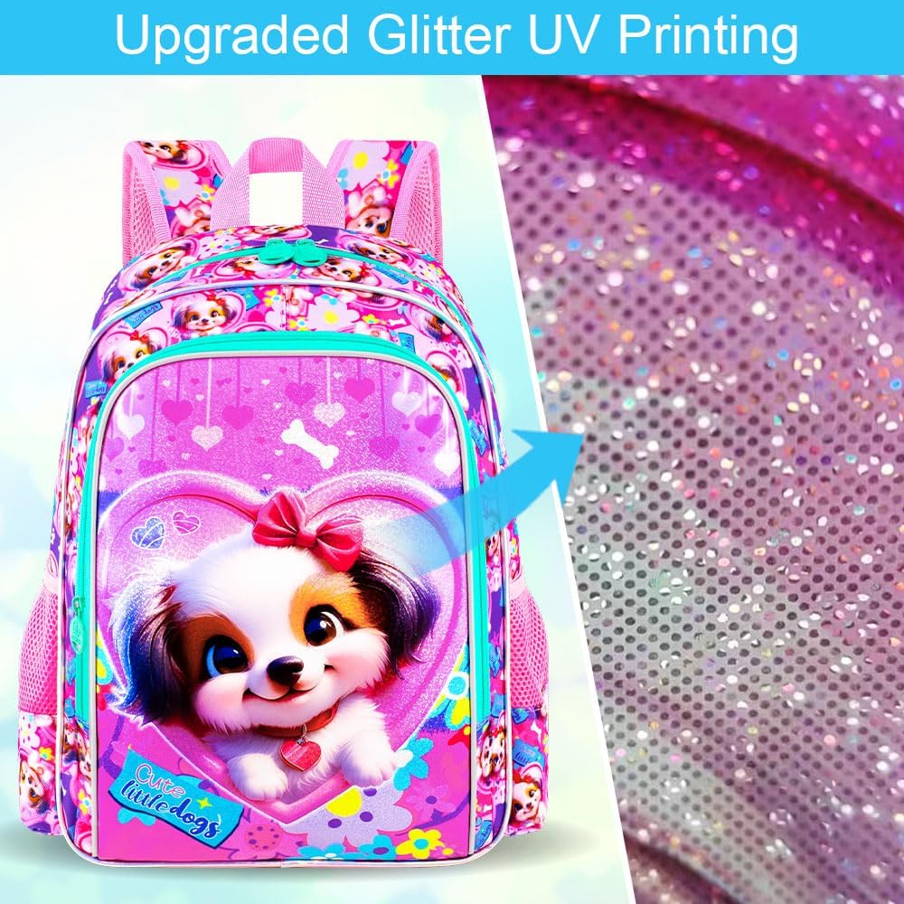 3pcs Backpack for Boys and Girls, 16” Kids Kindergarten Bookbag with Lunch Box, Cute Elementary Backpacks for Boy Girl - PuriLite