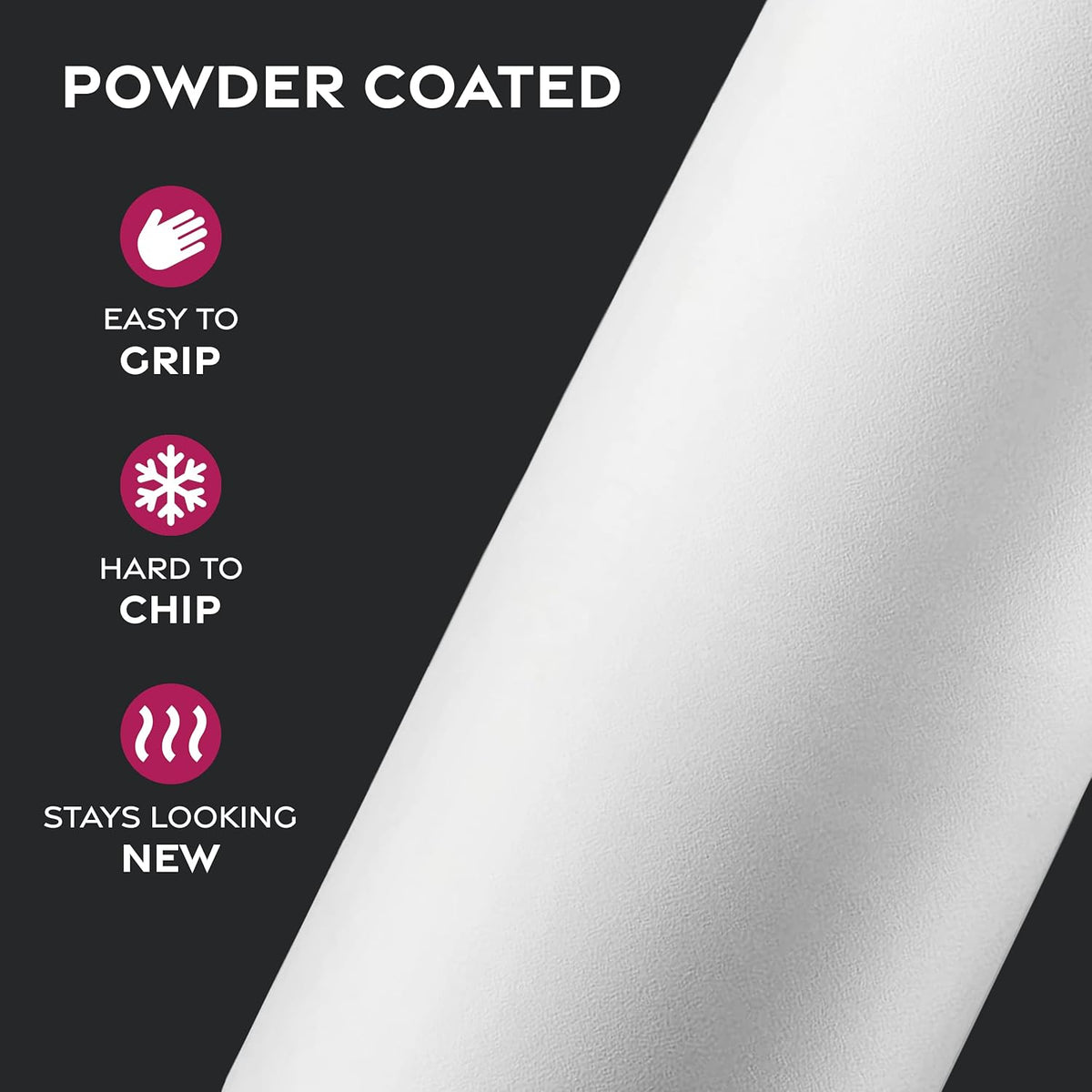 FineDine Water Bottle - Stainless Steel Insulated Water Bottle with Straw Lid, Flip Lid & Wide-Mouth Cap - Keeps Hot and Cold - 25 Oz / 739ml - Pure Pearly White - PuriLite