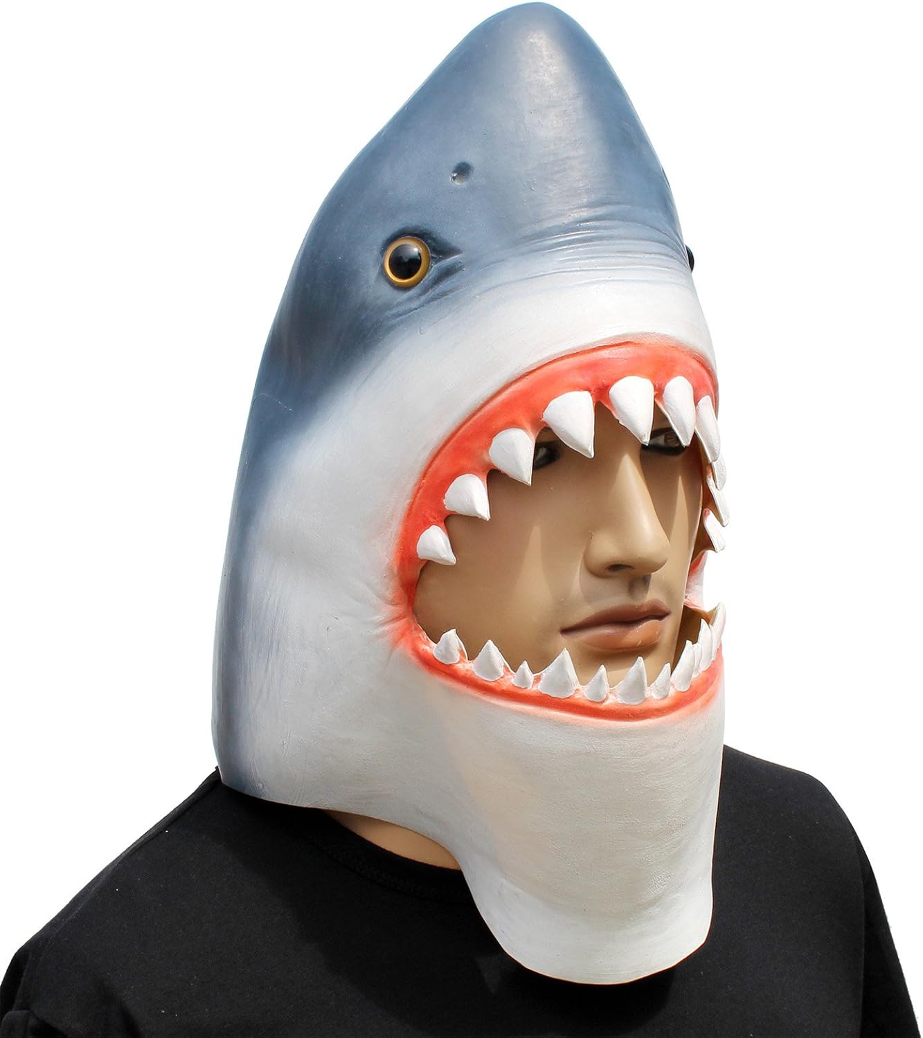 Shark Mask Fish Costume Mask Novelty Halloween Costume Party Latex Animal Head Mask - PuriLite