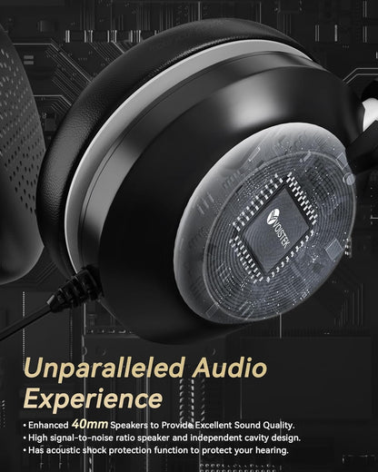 Voistek Computer HeadphonesWired USB C/3.5MM/USB Headset; with Noise Cancelling Microphone & Volume Controls Compatible with PC,Laptop,Mac,iPad,Home,Office,Meeting,Skype,Zoom(882F) - PuriLite