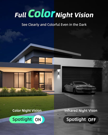 MaxiViz Wireless Camera Outdoor, Battery Powered Security Camera with 2K Color Night Vision, Outside Cameras with AI Motion Detection, 2-Way Talk, IP66 Weatherproof, SD/Cloud Storage, 2 Packs - PuriLite
