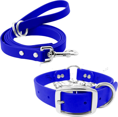 Regal Dog Products Medium Orange Dog Collar with Heavy Duty Double Buckle & D Ring | Vinyl Coated, Custom Fit, Adjustable Biothane Dog Collar Chew Resistant Waterproof Center-Ring Collar for Dogs - PuriLite