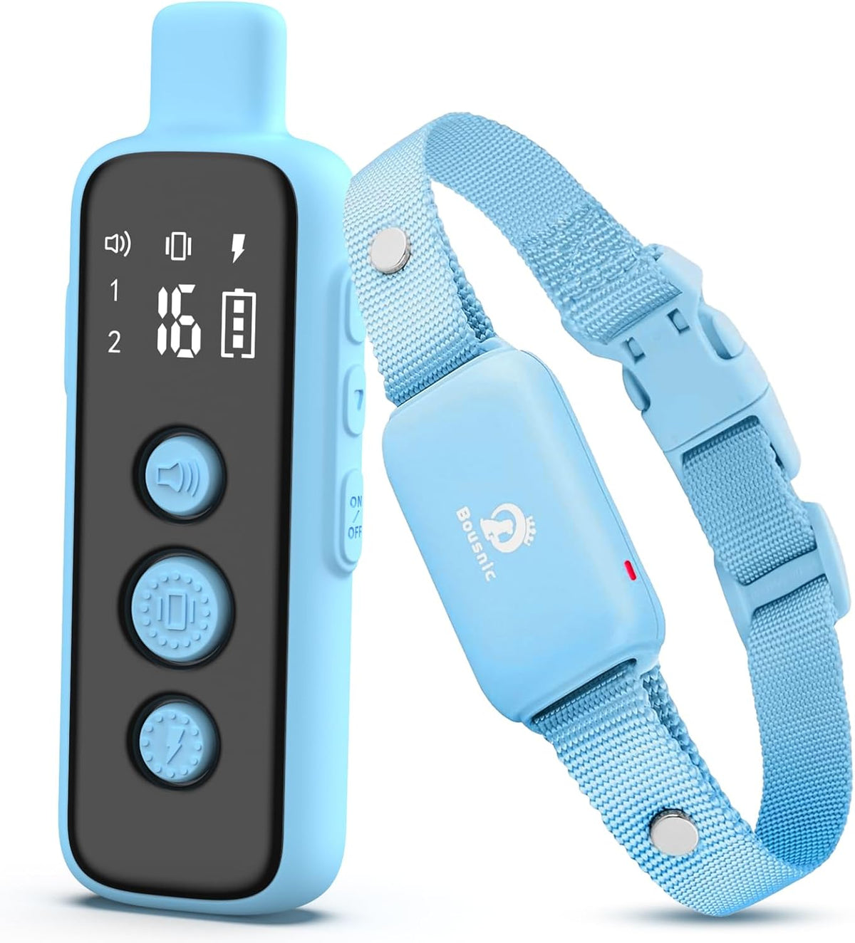 Bousnic Shock Collar for Dogs - Waterproof Rechargeable Dog Electric Training Collar with Remote for Small Medium Large Dogs with Beep, Vibration, Safe Shock Modes (8-120 Lbs) (Grey) - PuriLite