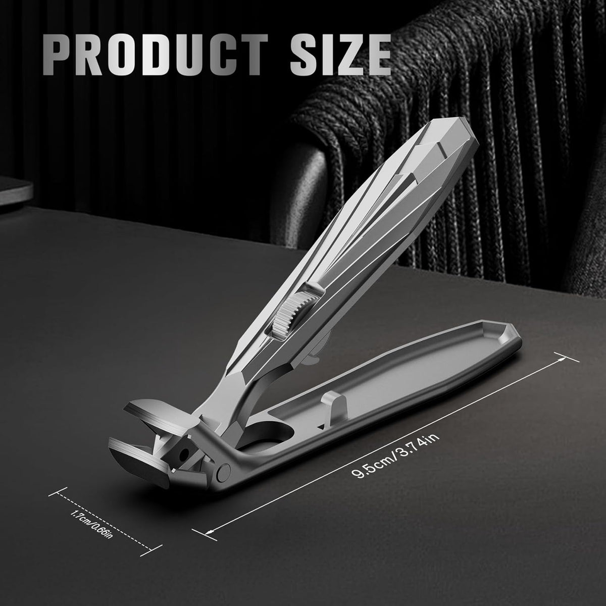 FERYES Angled Head Long Handled Toenail Clipper for Seniors - Large Wide Jaw Nail Clipper with Catcher for Thick Nails - Easier Trimming, Ergonomic Design (Black) - PuriLite