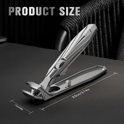 FERYES Angled Head Long Handled Toenail Clipper for Seniors - Large Wide Jaw Nail Clipper with Catcher for Thick Nails - Easier Trimming, Ergonomic Design (Black) - PuriLite