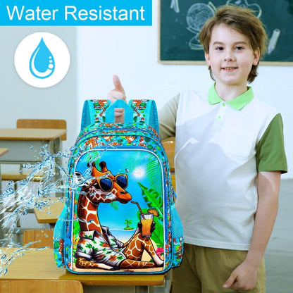 3pcs Backpack for Boys and Girls, 16” Kids Kindergarten Bookbag with Lunch Box, Cute Elementary Backpacks for Boy Girl - PuriLite