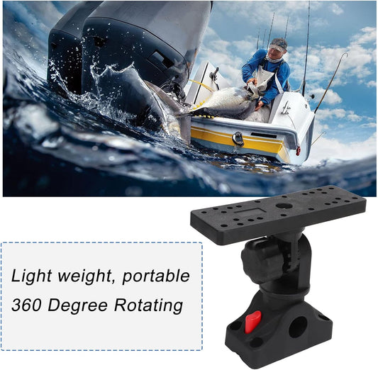 Focket Fish Finder Mount Base, 360° Rotating, Adjustable, Boat Compatible, Universal Fish Finder & GPS Holder - PuriLite