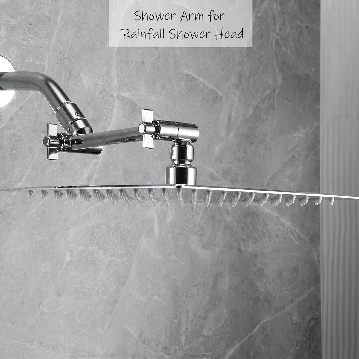 Shower Head Extension Arm, 6 Inch Adjustable Shower Arm Extender for Handheld/Fixed/Rain Shower Head, All Metal Showerhead Arm with G1/2 Universal Connector, Easy Installation, Brushed Nickel - PuriLite