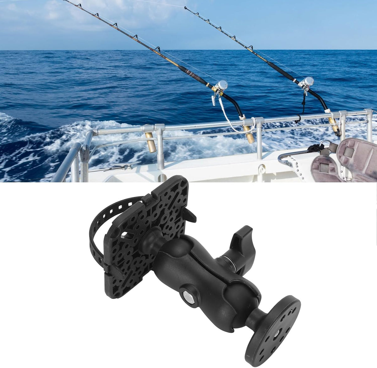 Fockety Fish Finder Mount Base, 360° Rotating Holder for Removable Adjustable Boat Fish Finder Electronic Mount, Stable Bracket for Canoe Kayak - PuriLite