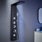 LED Shower Panel Tower System Black, MENATT 304 Stainless Steel 5-Function Shower Panel Rainfall Waterfall Shower Rain Massage System with Body Jets - PuriLite