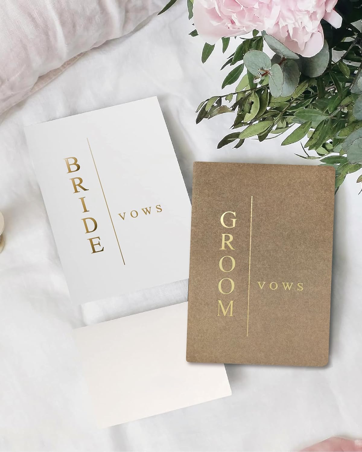 GroomBrideGifts Wedding Vow Book for His and Hers, Soft Touch, Perfectly Sized Bride and Groom Vow Books, Wedding Essentials, Wedding Registry Ideas, His and Hers Gifts - PuriLite